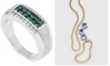 Macy's Men's Blue & White Diamond (1 ct. t.w.) Ring in 10k White Gold